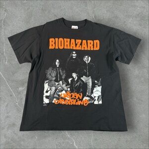 Vintage Biohazard Shirt Men Large Black 1992 Backstage Pass HXC Urban Discipline